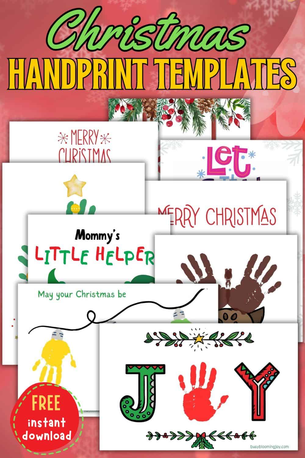 12 cute printable christmas handprint & footprint art templates